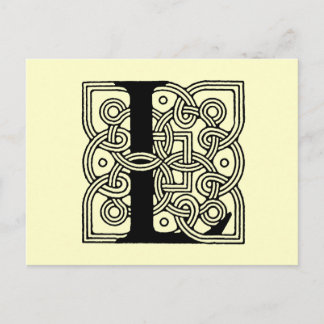 Buchstabe L Monogramm Vintage-Keltischer Knoten Dr Postkarte