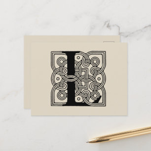Buchstabe L Monogramm Vintage-Keltischer Knoten Dr Postkarte