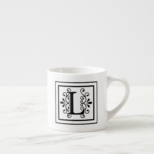 Buchstabe L Monogrammespresso-Tasse Espressotasse (Rechts)