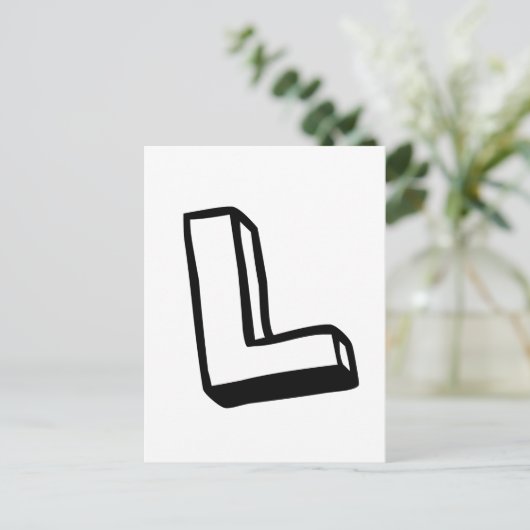 Buchstabe L Postkarte (Stehend Vorderseite)