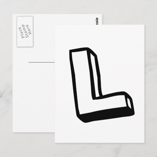 Buchstabe L Postkarte (Vorne/Hinten)