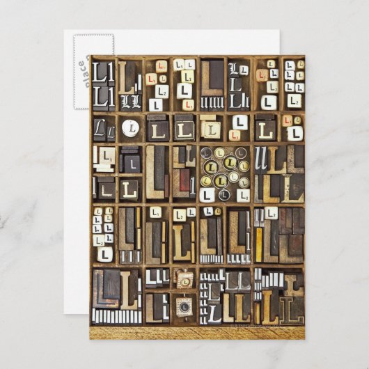 Buchstabe L Postkarte (Vorne/Hinten)