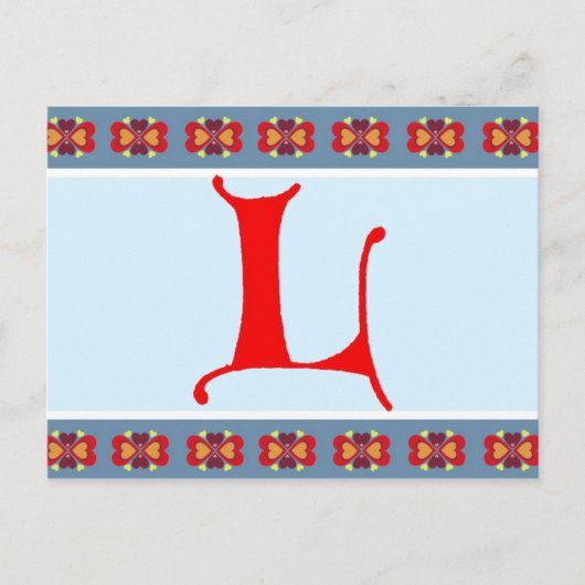 Buchstabe L Postkarte (Vorderseite)