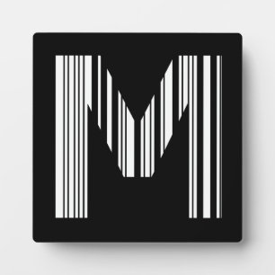 BUCHSTABE M BARCODE Erstes Anfangsbuchstaben-Barco Fotoplatte