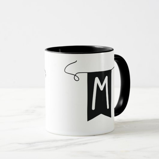 Buchstabe „M“ Becher Tasse (VorderseiteRechts)