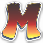Buchstabe M - Flammenaufkleber Aufkleber (Vorderseite)