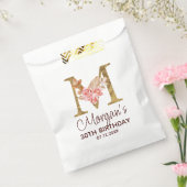 Buchstabe M Gold Monogramm Rosa Rosen Geschenktütchen (Versiegelt)