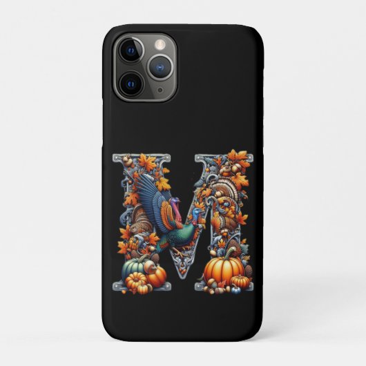 Buchstabe M im Thanksgiving-Stil Case-Mate iPhone Hülle (Rückseite)