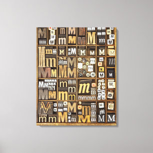 Buchstabe M Leinwanddruck