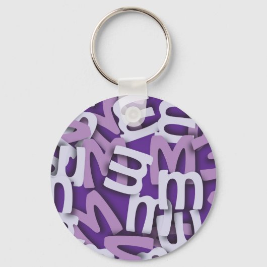 Buchstabe M Lila Schlüsselanhänger (Vorderseite)