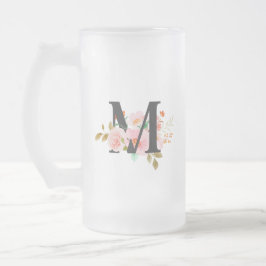 Buchstabe M Mattglas Bierglas