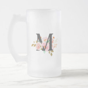 Buchstabe M Mattglas Bierglas