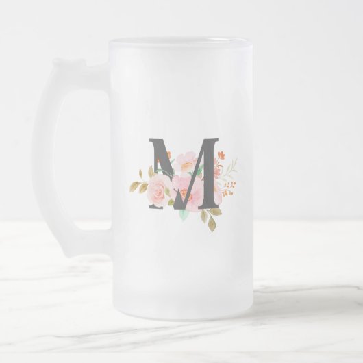 Buchstabe M Mattglas Bierglas (Links)