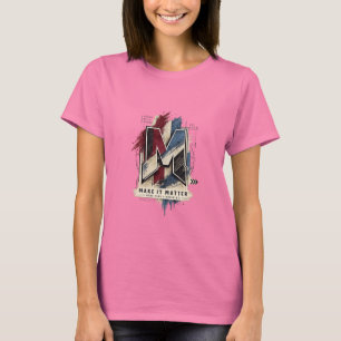 Buchstabe M – Minimalistisches modernes Typografie T-Shirt