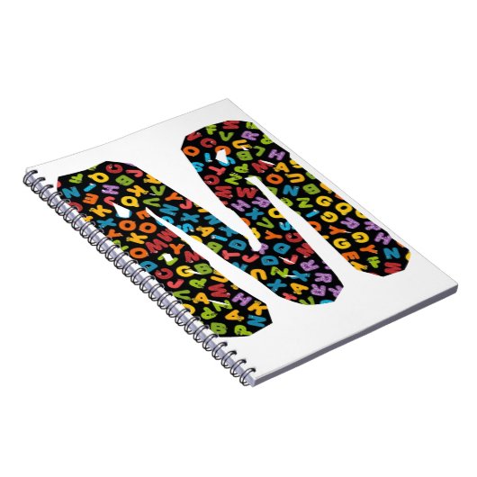 Buchstabe M mit Alphabet verziert Notizblock (Rechte Seite)