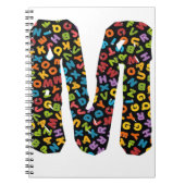 Buchstabe M mit Alphabet verziert Notizblock (Vorderseite)