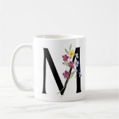 Buchstabe M mit Blumen Kaffeetasse (Links)