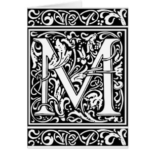 Buchstabe M Mittelalterliche Monogramm-Kunst im Ju