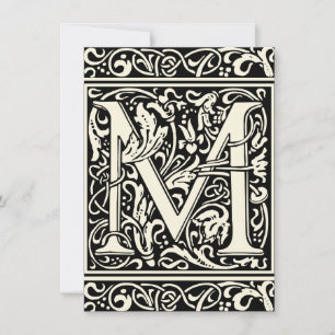 Buchstabe M Mittelalterliche Monogramm-Kunst im Ju Einladung