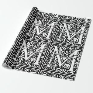 Buchstabe M Mittelalterliche Monogramm-Kunst im Ju Geschenkpapier