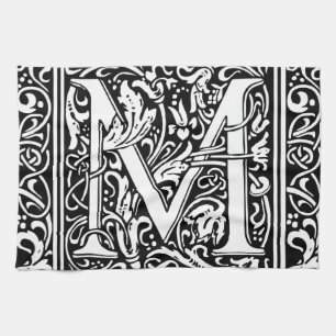 Buchstabe M Mittelalterliche Monogramm-Kunst im Ju Handtuch