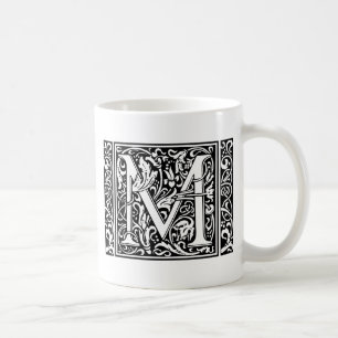 Buchstabe M Mittelalterliche Monogramm-Kunst im Ju Kaffeetasse