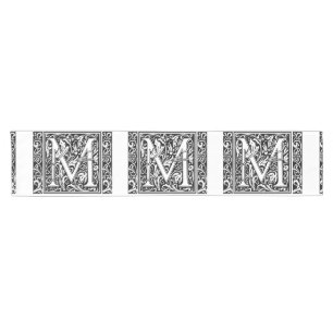 Buchstabe M Mittelalterliche Monogramm-Kunst im Ju Kurzer Tischläufer