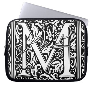 Buchstabe M Mittelalterliche Monogramm-Kunst im Ju Laptopschutzhülle
