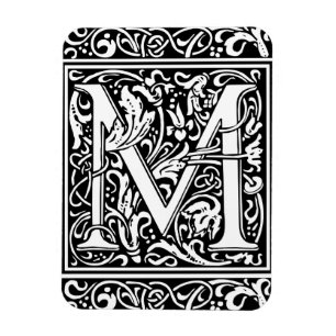 Buchstabe M Mittelalterliche Monogramm-Kunst im Ju Magnet