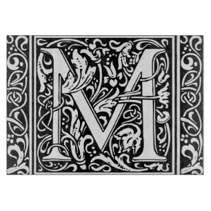 Buchstabe M Mittelalterliche Monogramm-Kunst im Ju Schneidebrett