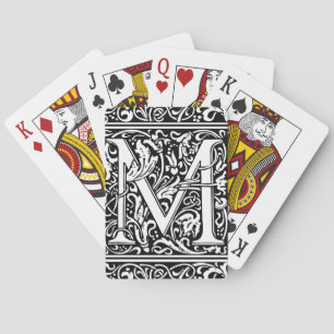 Buchstabe M Mittelalterliche Monogramm-Kunst im Ju Spielkarten