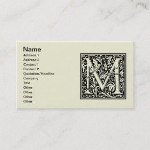 Buchstabe M Mittelalterliche Monogramm-Kunst im Ju Visitenkarte