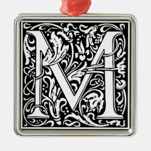 Buchstabe M Mittelalterliches Monogramm Vintage In Ornament Aus Metall