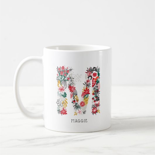 Buchstabe M | Monogramm-I-Tasse für den Blasenbrie Kaffeetasse (Links)