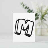 Buchstabe M Postkarte (Stehend Vorderseite)