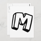 Buchstabe M Postkarte (Vorne/Hinten)