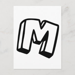 Buchstabe M Postkarte