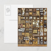 Buchstabe M Postkarte (Vorne/Hinten)