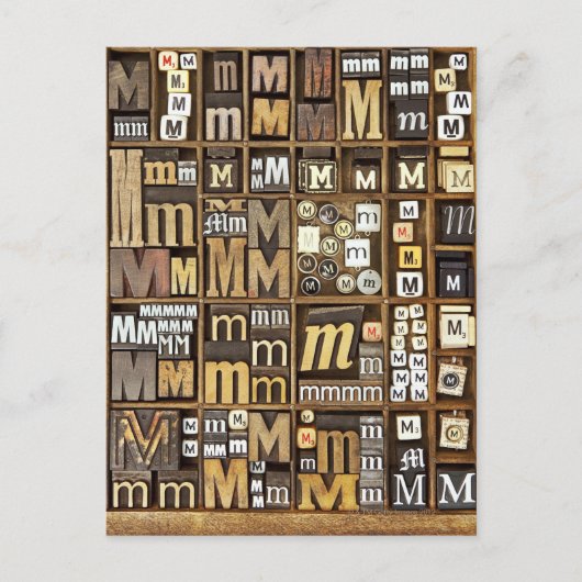 Buchstabe M Postkarte (Vorderseite)