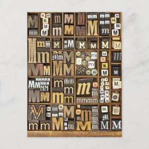 Buchstabe M Postkarte