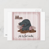 Buchstabe M Postkarte (Vorne/Hinten)