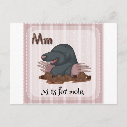 Buchstabe M Postkarte (Vorderseite)