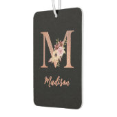 Buchstabe M Rosafarben Glitter Blumenmonogramm Autolufterfrischer (Links)