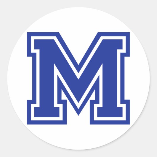 Buchstabe M Runder Aufkleber (Vorderseite)