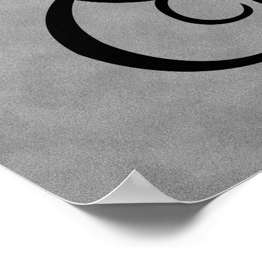 Buchstabe M, schwarzes, gotisches Monogramm Poster (Ecke)