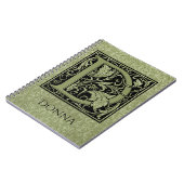 Buchstabe-Monogramm des Buchstabe-D erstes Notizblock (Linke Seite)