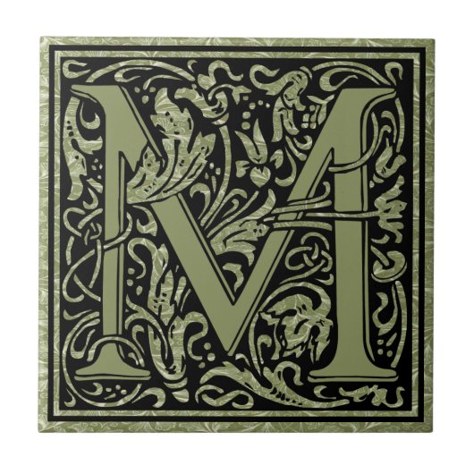 Buchstabe-Monogramm des Buchstabe-M erstes Fliese (Vorderseite)