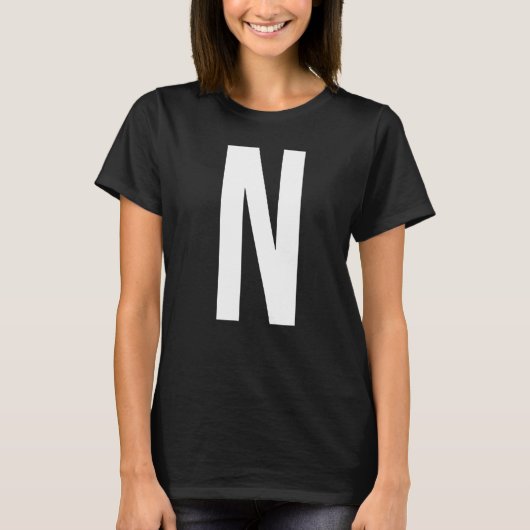 BUCHSTABE N ALPHABET MONOGRAMM INITIALE T-Shirt (Vorderseite)