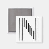 BUCHSTABE N BARCODE Erstes Anfangsbarcode-Muster Magnet (Vorderseite/Rückseite)