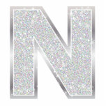 Buchstabe N Fotoskulptur Ornament<br><div class="desc">Imitat-Glitterverzierung Buchstaben N silberne</div>